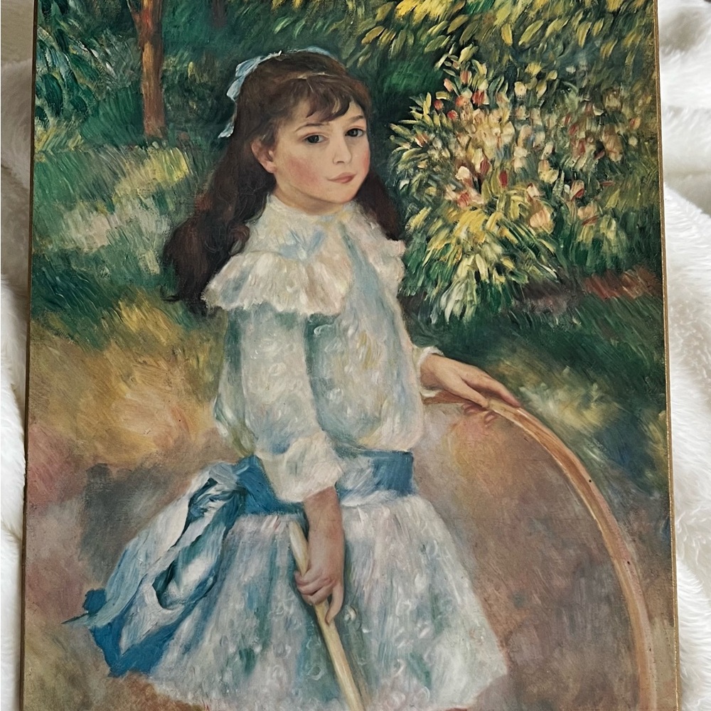 Vintage Renoir hanging board “Girl With a Hoop”.